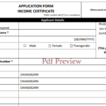 Income Certificate form Haryana