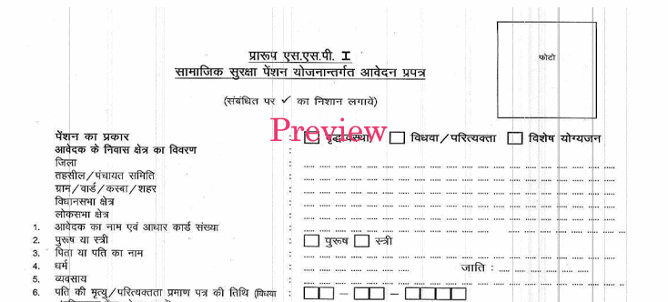 Pension form Rajasthan pdf