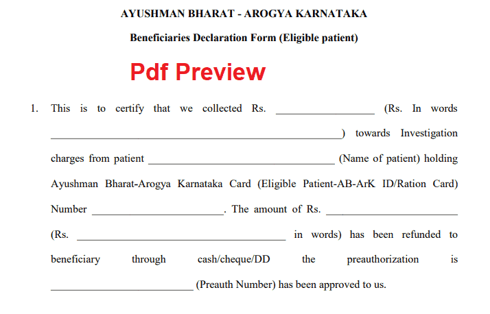 Arogya Karnataka Application Form