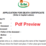 Death Certificate Application Form Telangana
