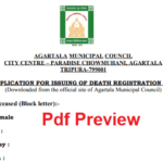 Death Certificate Form Tripura