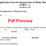 Marriage Certificate Form Telangana