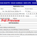 PM Kisan Samman Nidhi Form pdf