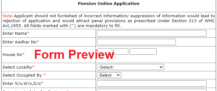 Telangana Aasara Pension Application Form 