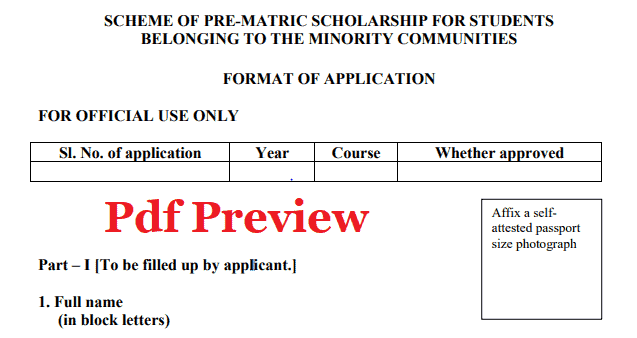 Pre Matric Scholarship Form Pdf